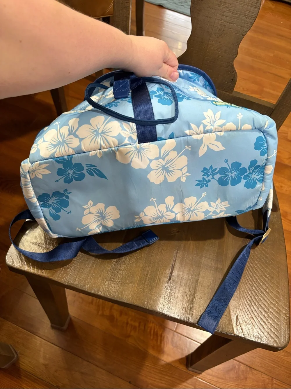 BoxLunch Exclusive Disney Lilo & Stitch Hibiscus Blue Backpack - Picture 5 of 15